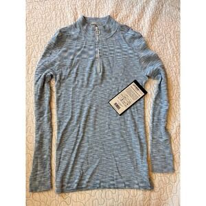 Foray‎ Golf Space Dyed Quarter Zip Melange Blue Rib Knit Pullover XS